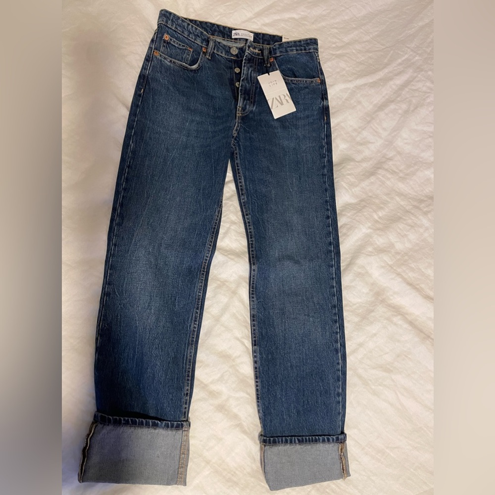 NWT Zara size 38 straight dark wash jean